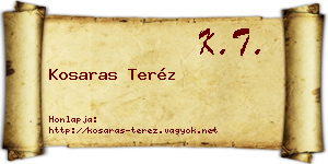 Kosaras Teréz névjegykártya